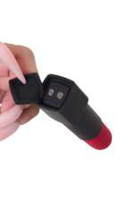 Мини-вибратор в форме помады Exomoon - 8,8 см. (Цвет: черный)