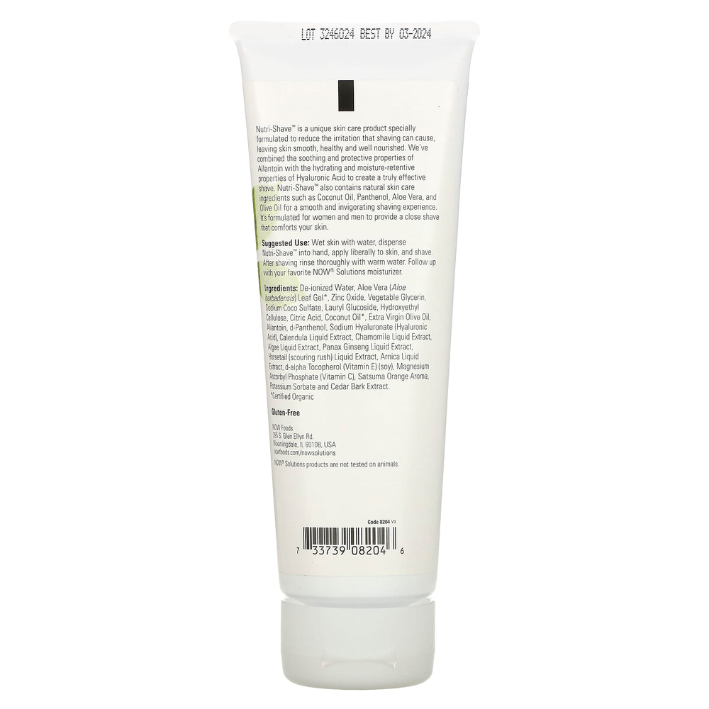 NOW Foods, Решения, нутри-бритье, натуральный крем для бритья, 237 мл (8 жидких унций)
