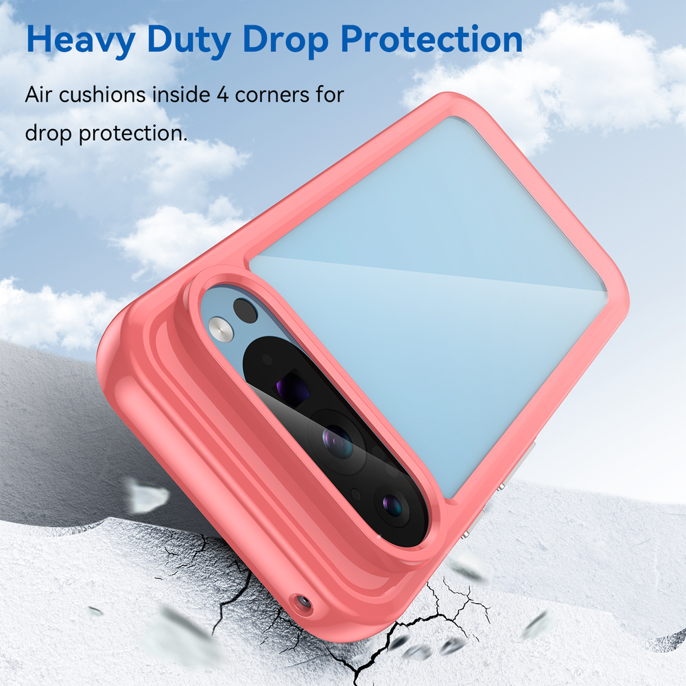 Чехол с мягкими рамками красного цвета для Google Pixel 9 Pro, увеличенные защитные свойства