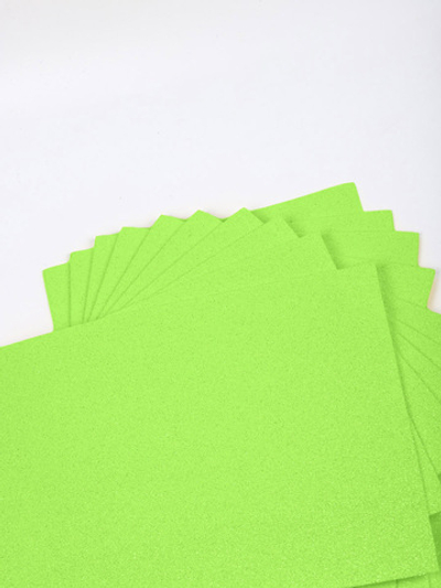 Фоамиран глиттерный, р. 20х30 см, 2 мм, салатовый