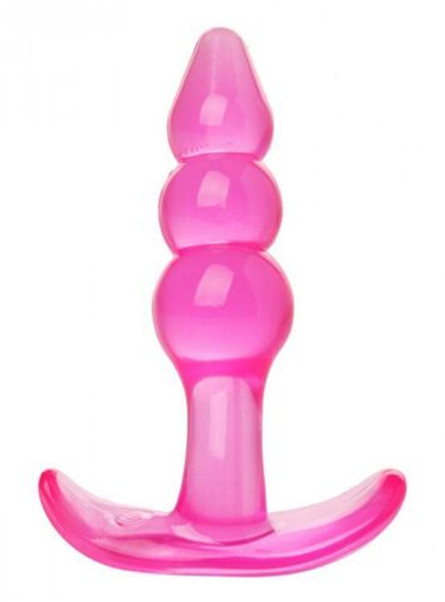 Розовая анальная пробка Bubbles Bumpy Starter - 11 см.