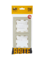BRITE Рамка 2-местная РУ-2-БрКр бежевый IEK
