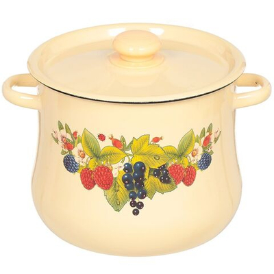 Кастрюля сталь, эмал, 5.5 л, с крыш, Сиб товары, С2517.3П, индукц