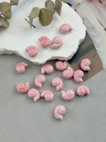 Керамические бусины "Ракушка", розовый 15 мм, 5 штук