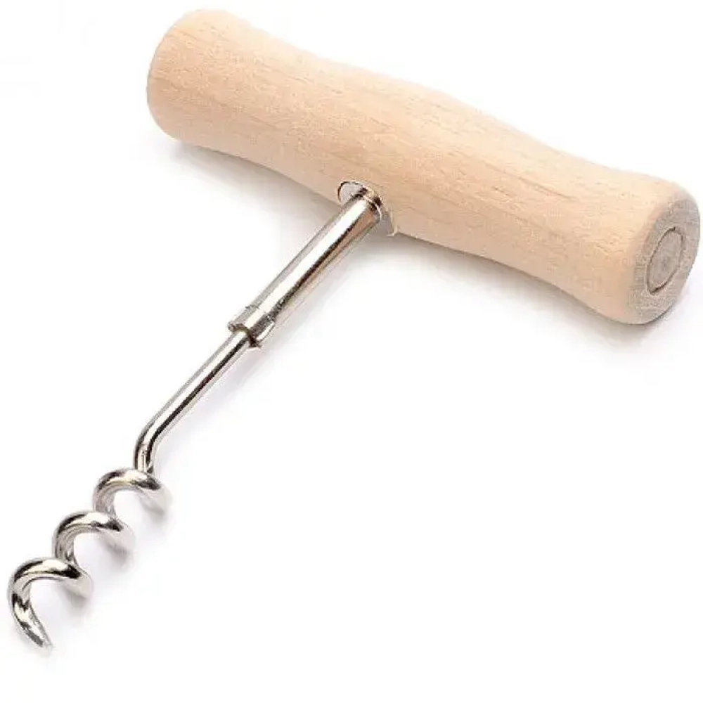 Штопор бытовой 10*8*2см, дерево/сталь