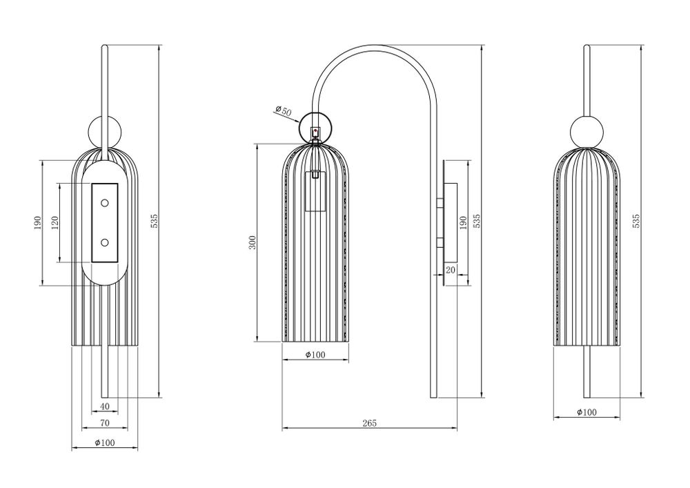 Настенный светильник (бра) Maytoni MOD302WL-01W