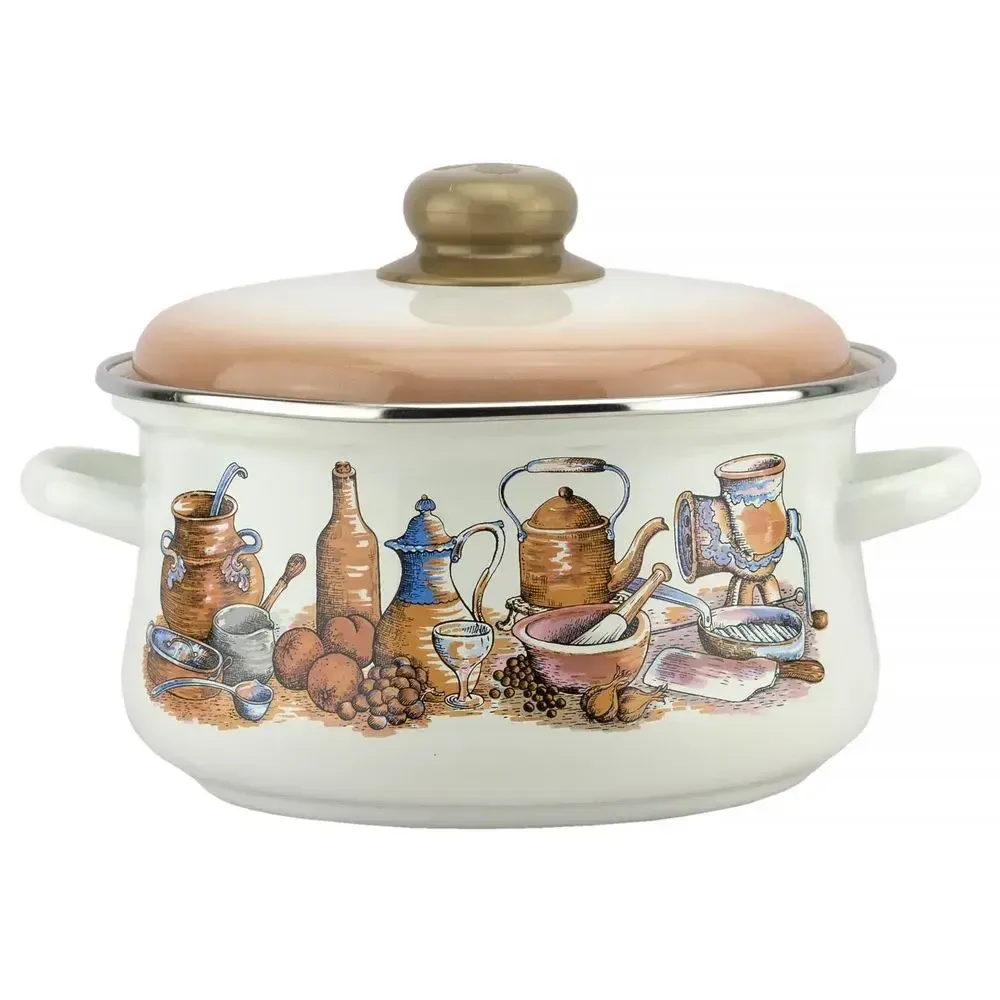 Кастрюля эмал тор Посудка-Р 2,0л мет/об с подпыл Кастрюля эмал тор Посудка-Р 2,0л мет/об с подпыл