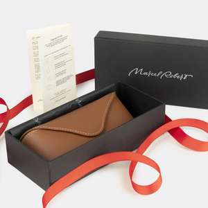 Футляр для очков Soleil из кожи козы, оранжевого цвета