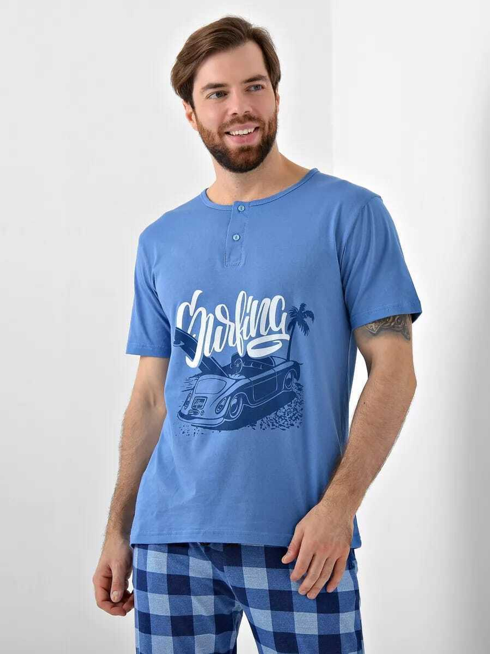 Пижама мужская Бриджи+футболка 8844(норма)