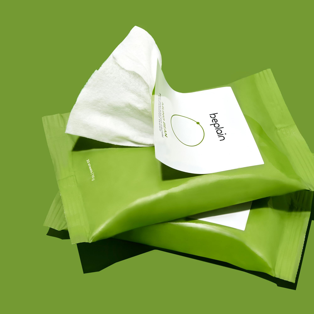 Beplain Mung Bean pH-Balanced Facial Cleansing Wipes 20шт