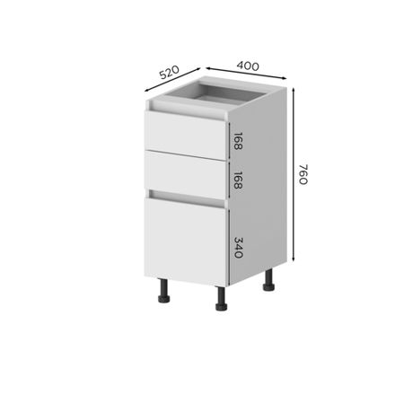 Кухня Модуль Н3Я 400 нижний Графит / Белый