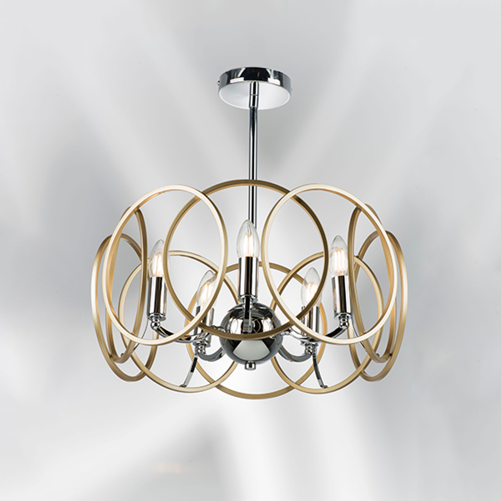 713053 Люстра REGOLO 5х40W E14 ХРОМ/ЗОЛОТО