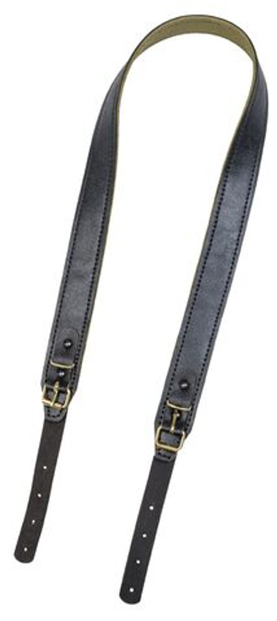 Ремень погонный двухслойный / кожа-стропа / черный