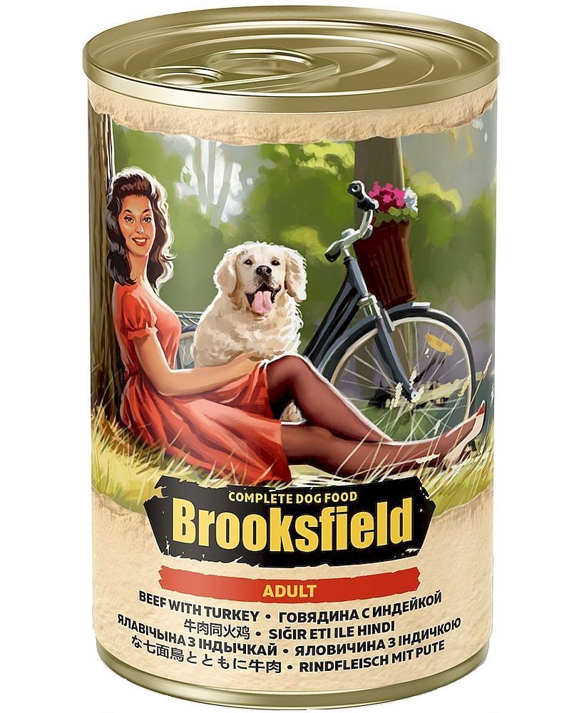 Влажный корм BROOKSFIELD Adult Dog для собак с говядиной, индейкой и рисом 400г