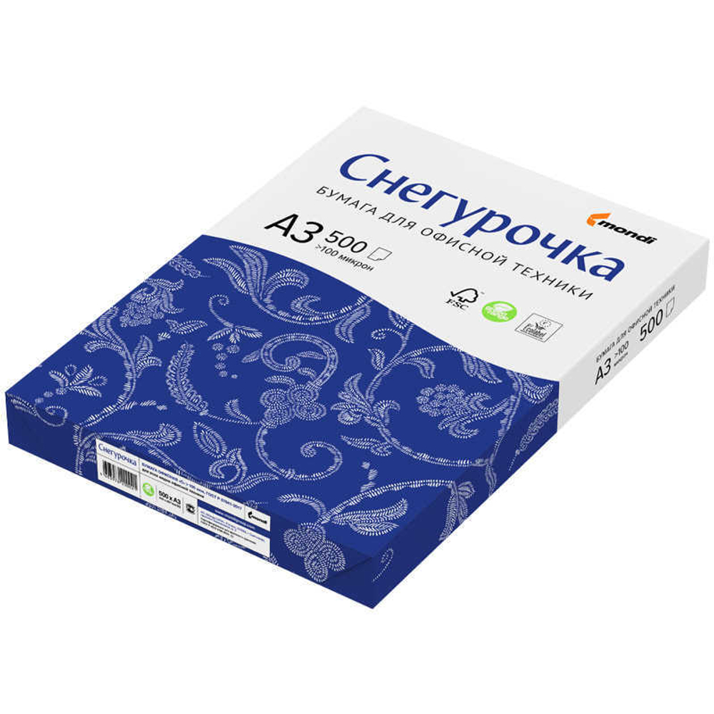Бумага Снегурочка А3 80г м2 500л. 146%