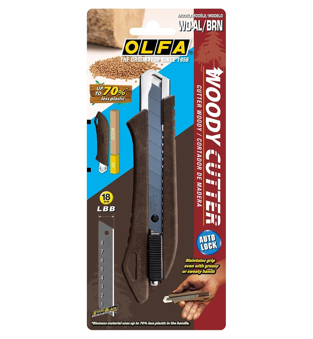 OLFA WOOD-PP Models 18 мм, с сегментированным лезвием, нож (OL-WD-AL)