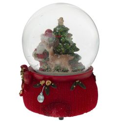 GAEM Фигурка декор в стекл шаре "Санта" (муз с ключ), D 10 см, L10,5 W10 H14 см