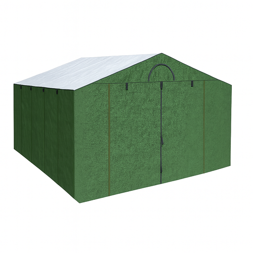 Палатка сварщика МногоТентов домик 4х6х2,6 м. (Стены брезент ОП/крыша ткань ПВХ).