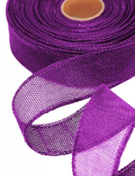 Лента Льняная 4см х 28м с проволокой (Фиолетовый)