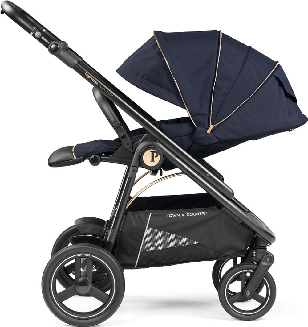 Коляска 3 в 1 Peg Perego Veloce TC Belvedere Lounge Blue Shine