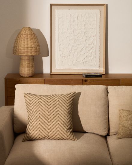 Olea Чехол на подушку из хлопка, бежевый, 50 x 50 см