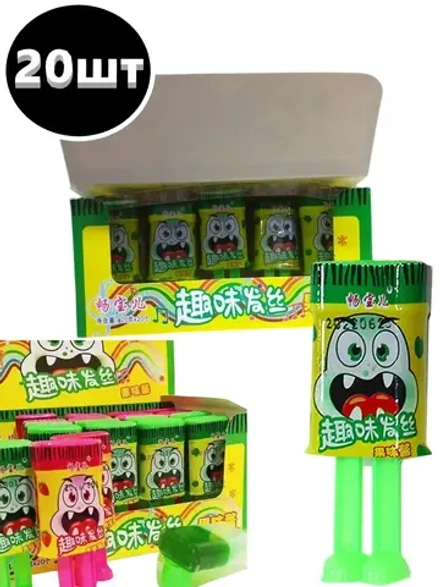 Конфеты монстрики на ножках со вкусом Яблока 20 г * 20 шт