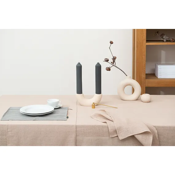 Скатерть из стираного льна бежевого цвета Essential, 170х170 см