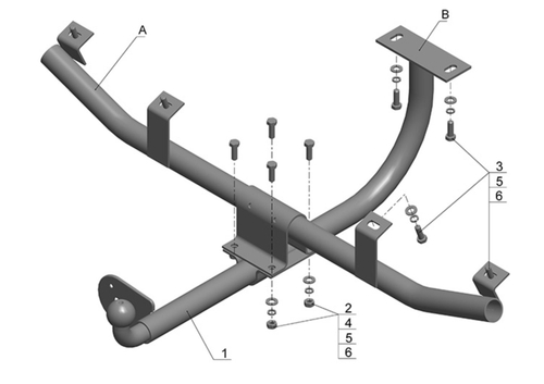 Фаркоп AvtoS для ВАЗ 2123 с универсальной электрикой и сертификатом в комплекте, арт.(VAZ-23+electr)