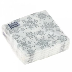 Салфетки бумажные 20*20 Арт Букет Серебряные снежинки, 2 сл., 30л