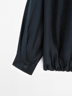 Massimo Dutti Атласная рубашка с эластичной отделкой, темно-серый