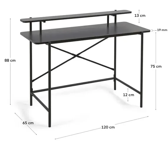 Письменный стол Galatia черный меламин | La Forma | Испания | Купить в Hallberg.ru