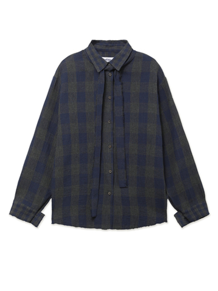 Женская Рубашка Ragged Scarf Check Navy