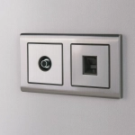 Розетка Ethernet RJ-45 (никель глянцевый рифленый) W1181002