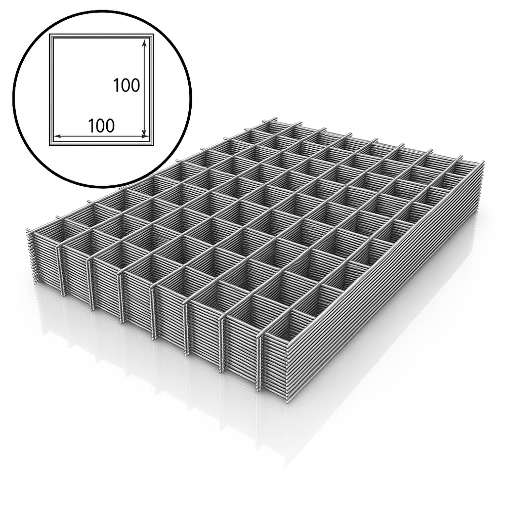 Сварная сетка 100*100 диаметр 5 мм (карта 1000*2000, 10шт)