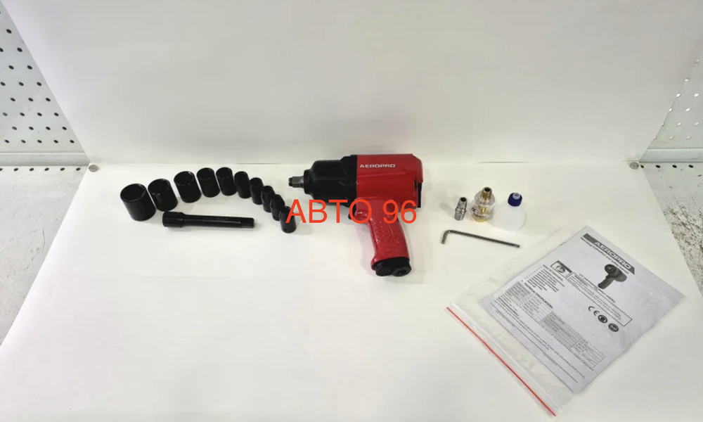 AP17808A (A398) / Пневмогайковерт ударный, 1/2", 7800rpm, 1100нм, с набором головок и удлинителем AeroPro Оптом
