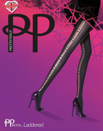 Плотные колготки с широкими ажурными стрелками (Размер: S-M-L) (Цвет: черный)