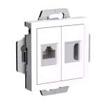 ATLASDESIGN РОЗЕТКА двойная HDMI+RJ45, кат. 5е, механизм, БЕЛЫЙ