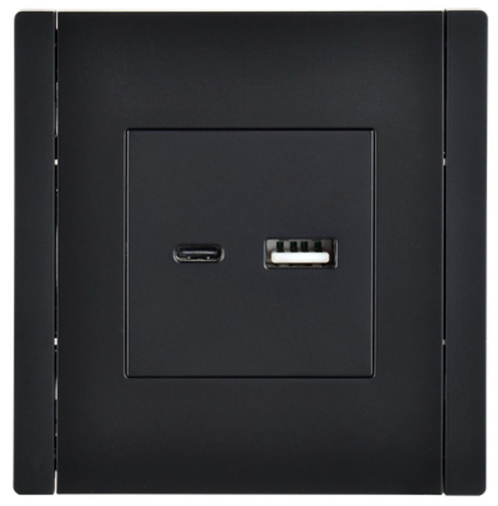 FORTE&PIANO Розетка USB A+C 3,1А FP150 черный IEK