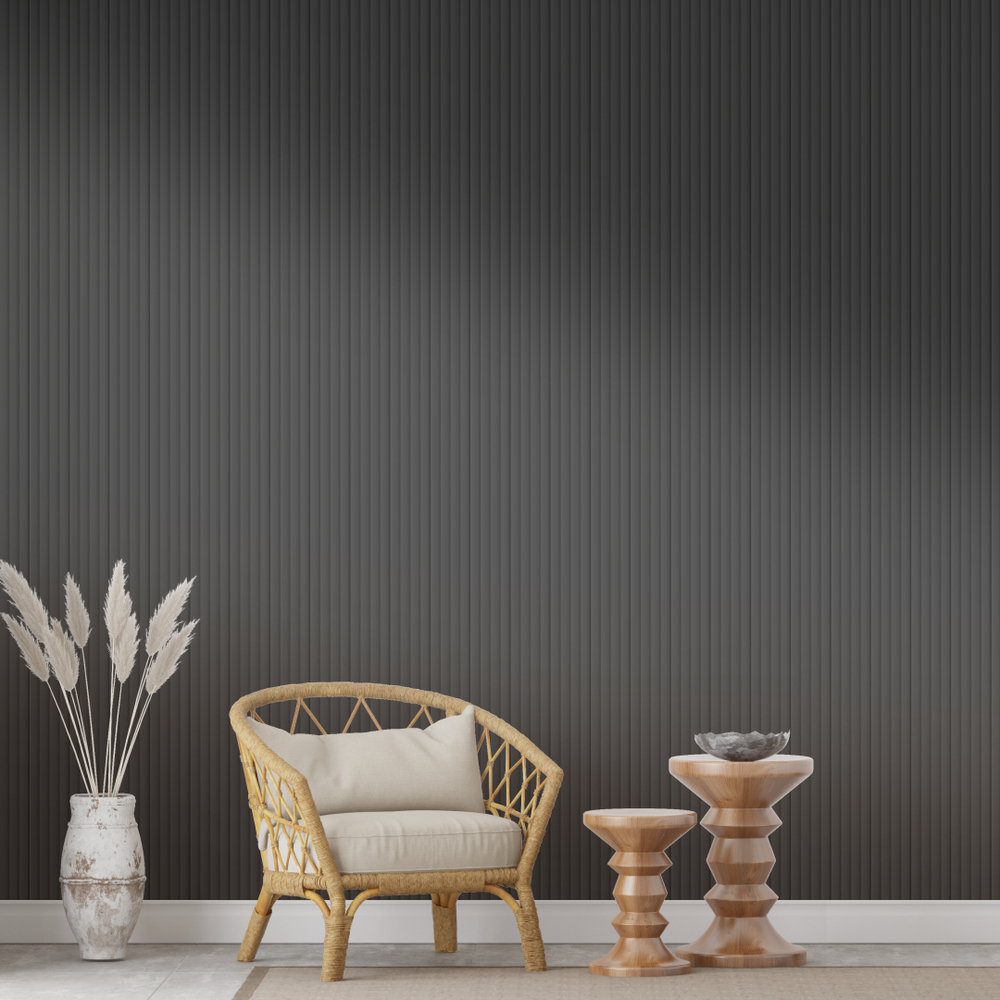 Панель Стеновая Реечная МДФ Stella Wave De Luxe Black Lead 2700x119x16 (4шт.упак.)