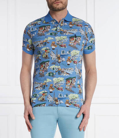 Поло PARIS BEAR POLO RALPH LAUREN - голубой(710935221)