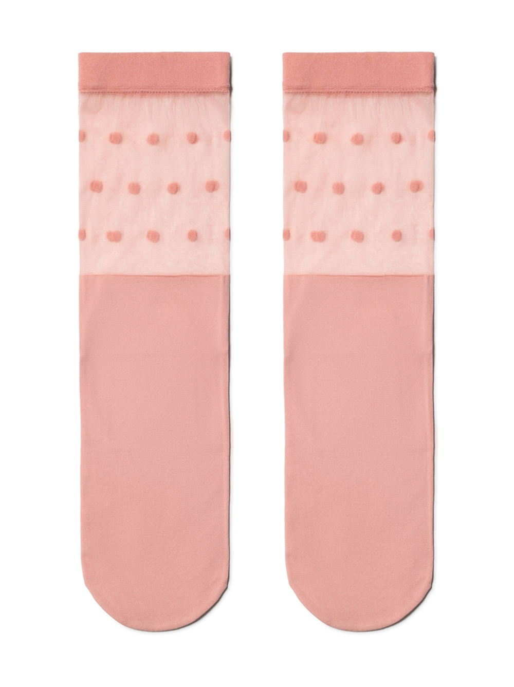 CONTE FANTASY Удлиненные носки с прозрачным верхом в горошек