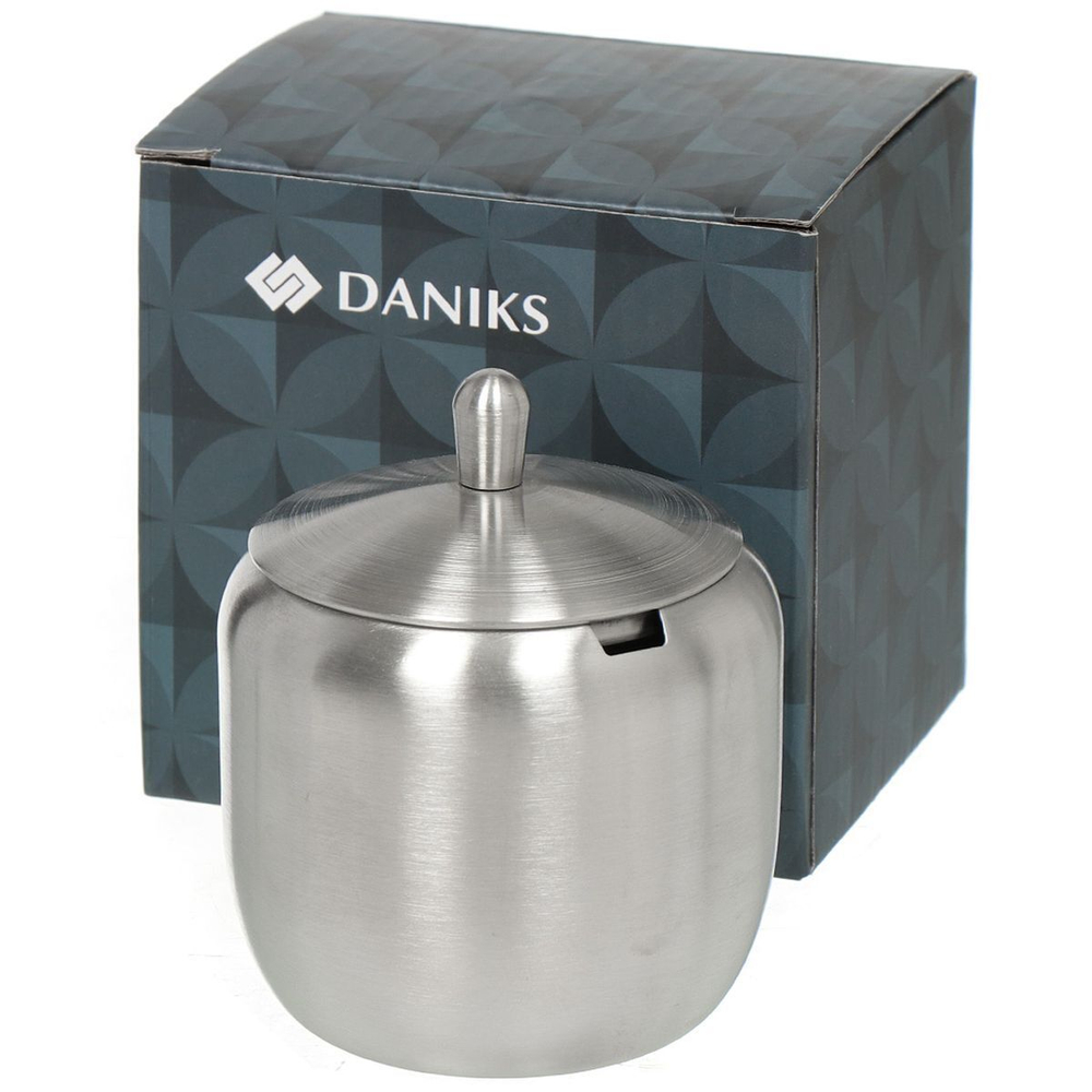 Сахарница 350 мл, нерж сталь, 10х8.2 см