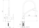 LM3075C COMFORT Смеситель для кухни, с гиб излив, с подключ к фильтру питьевой воды, хром