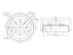Барабан тормозной задний UNIO BRD-10056