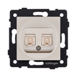 Розетка двойная Ethernet RJ45 Cat.5, золотой Kollinger REA-015GD для Aspekt, Eleganz, Reflex