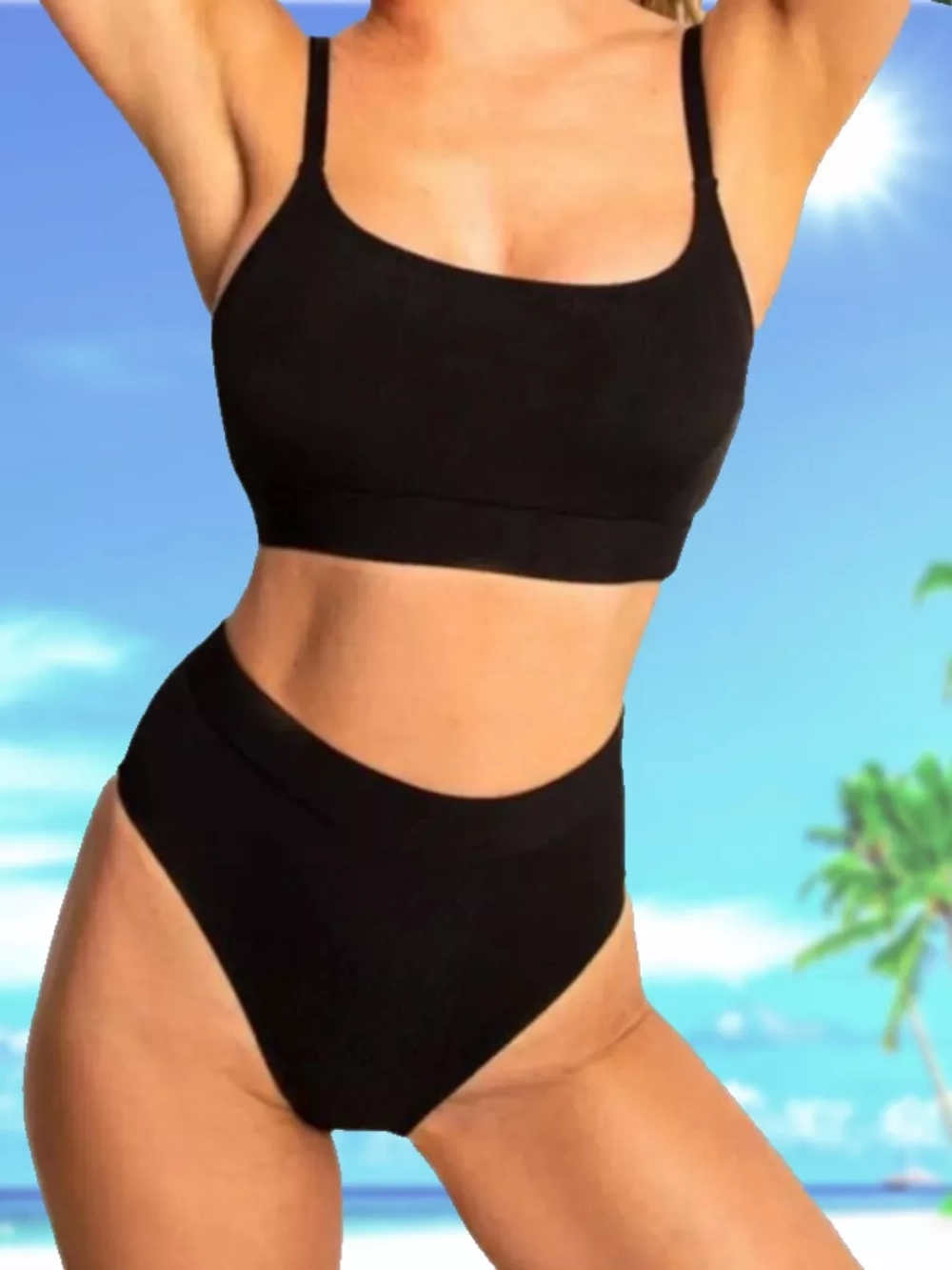 купальник раздельный с высокой посадкой и с топом