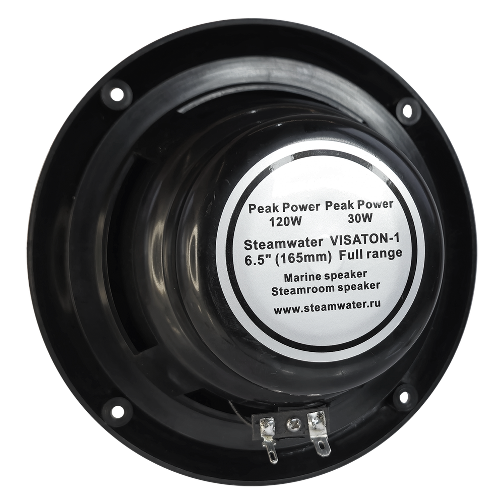 Комплект влагостойкой акустической системы для бани, сауны и хамама SENSOR Black VISATON 2