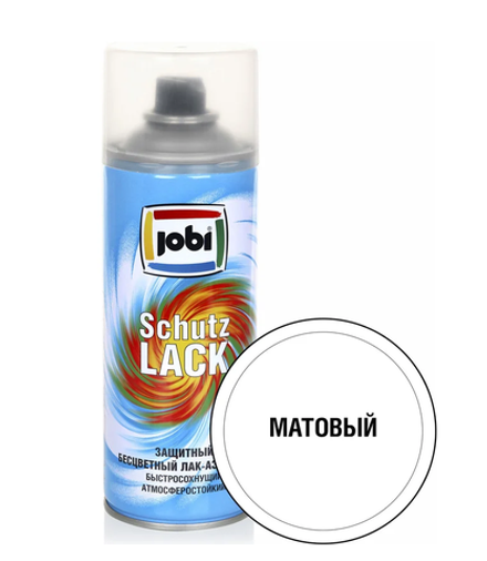 Лак аэрозольный акриловый матовый бесцветный 520мл JOBI