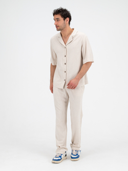 Костюм льняной с брюками. Песок