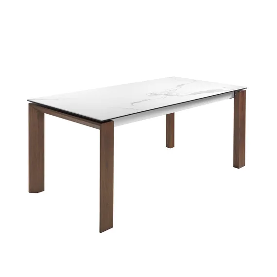 Раздвижной стол Angel Cerda D2058BA/1095, 180-235х90 см, белая керамика, орех